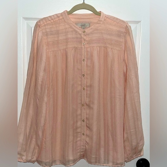 Loft Pink Button down top - Picture 1 of 6